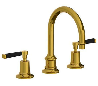 Lefroy Brooks Mackintosh Black Lever Tubular 3 Hole Basin Mixer With Click Clack Waste - MB1230AG Antique Gold