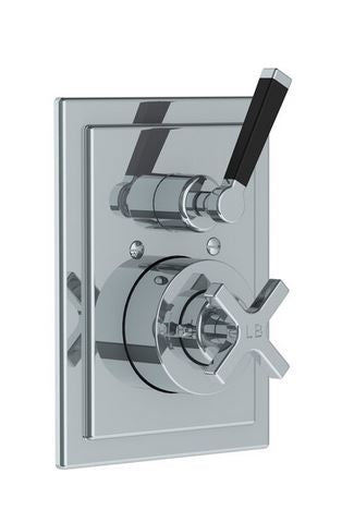 Lefroy Brooks Mackintosh Concealed Thermostatic Shower Mixing Valve Black Lever  - MB8706PB Polished Brass