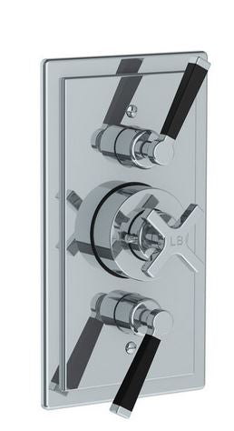 Lefroy Brooks Mackintosh Black Lever Concealed Dual Control Thermostatic Valve - Silver Nickel