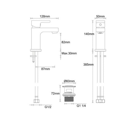 Crosswater Planet Basin Mini Monobloc Mixer