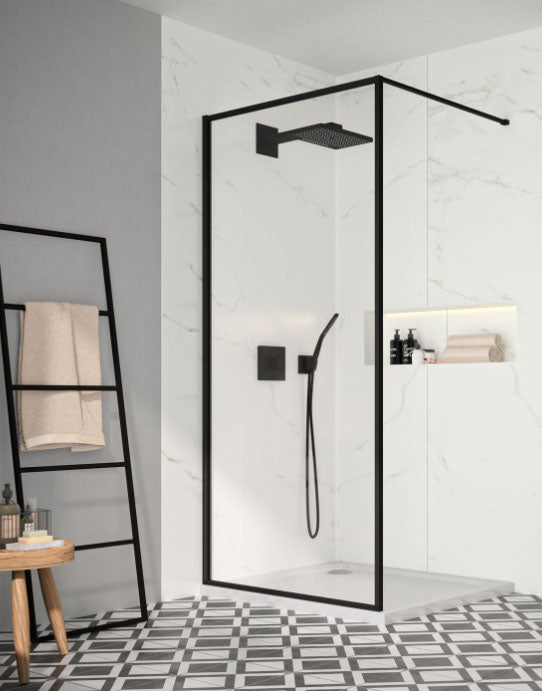 Merlyn Black Framed Showerwall 900mm