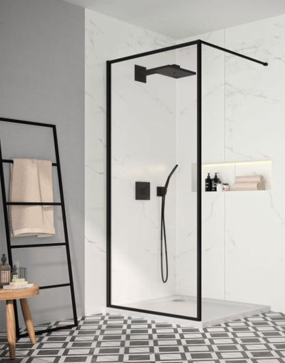 Merlyn Black Framed Showerwall 1000mm