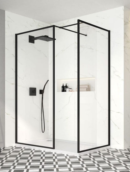 Merlyn Black Framed Showerwall 900mm