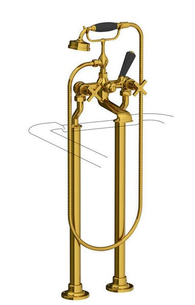 Lefroy Brooks Mackintosh Bath Shower Mixer with Adjustable Sleeves For Rim Mounting  - A/Gold