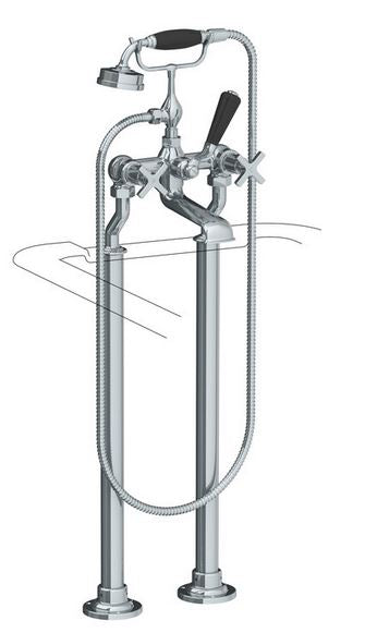 Lefroy Brooks Mackintosh Bath Shower Mixer With Adjustable Pipe Sleeves For Rim Mounting  - Chrome