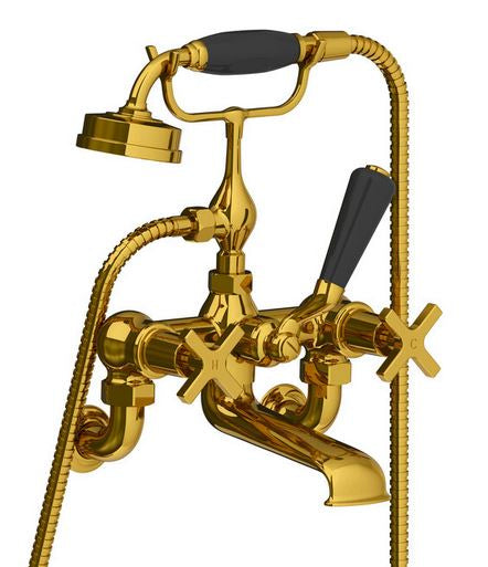 Lefroy Brooks Mackintosh Wall Mounted Bath Shower Mixer With Hose & Handset (choose finish)