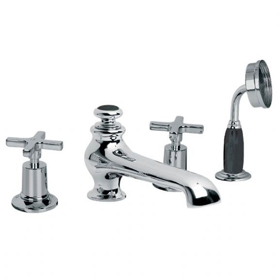 Lefroy Brooks Mackintosh Handle 4 Hole Bath Set with Diverter & Handshower (choose finish)