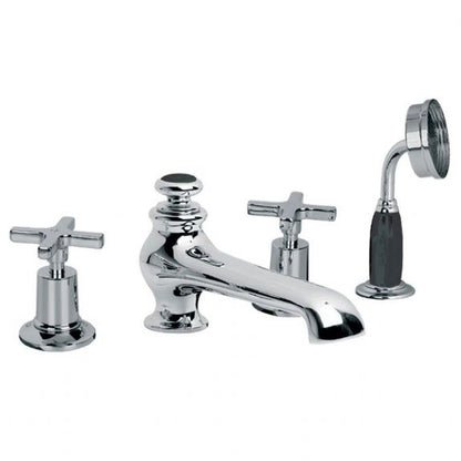 Lefroy Brooks Mackintosh Handle 4 Hole Bath Set with Diverter & Handshower (choose finish)