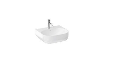 Milan 500mm Wall Mounted One Tap Hole Basin - White Gloss