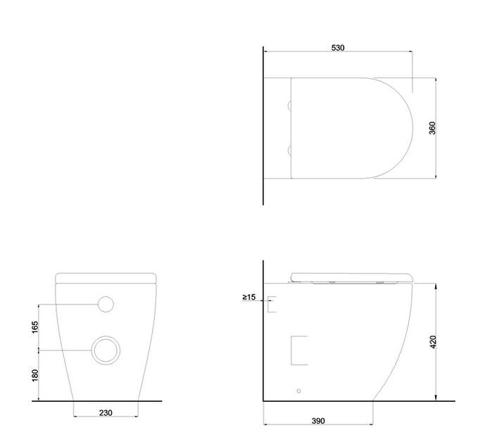 Milan Round Rimless Back To Wall & Seat - White Gloss
