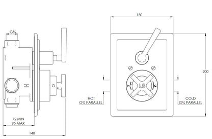 Lefroy Brooks Mackintosh Thermostatic Shower Mixing Valve
