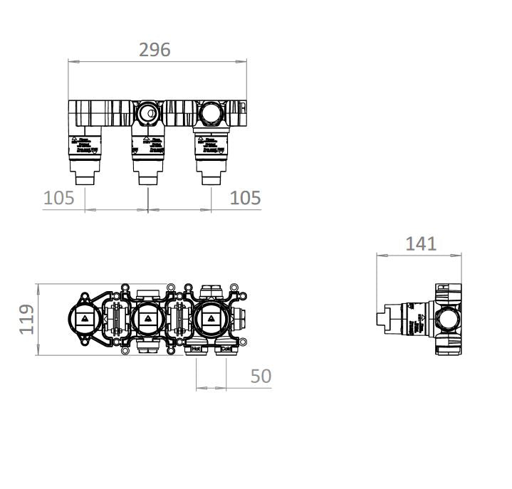 Crosswater Module 2 Outlet Concealed Valve 1701