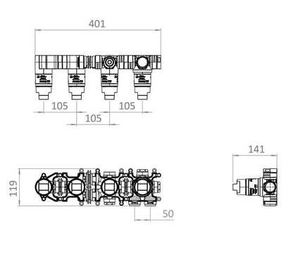Crosswater Module 2 Outlet Concealed Valve 440