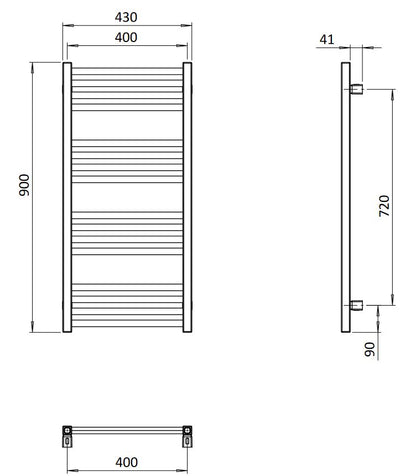 MPRO 430x900mm Towel Warmer Matt White