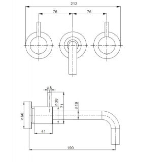 Crosswater MPRO 3 Hole Wall Mounted Basin Mixer Chrome