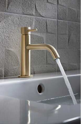 Crosswater MPRO Knurled Monobloc Basin Mixer Brushed Brass