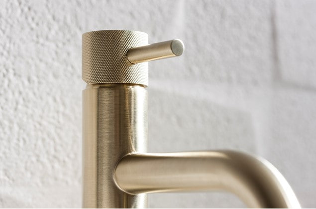 Crosswater MPRO Knurled Monobloc Basin Mixer Brushed Brass