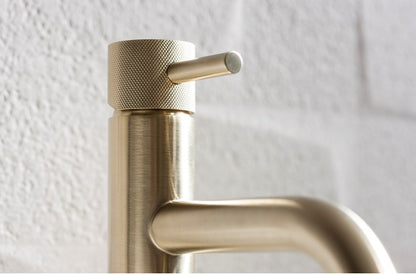 Crosswater MPRO Knurled Monobloc Basin Mixer Brushed Brass