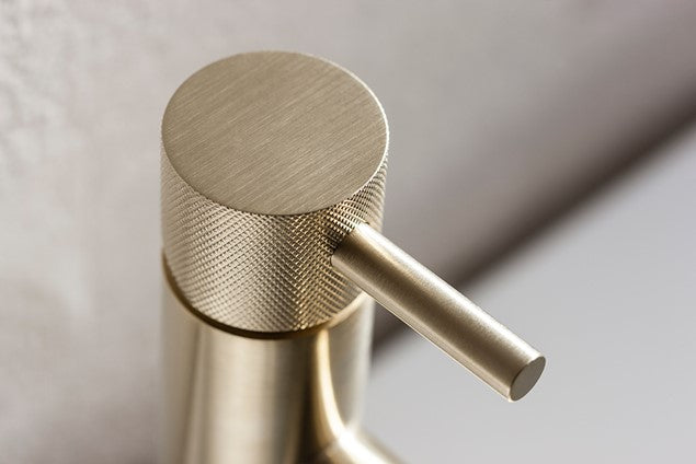 Crosswater MPRO Knurled Monobloc Basin Mixer Brushed Brass