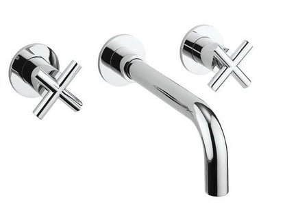 Crosswater MPRO 3 Hole Crosshead Wall Mounted Basin Mixer Chrome