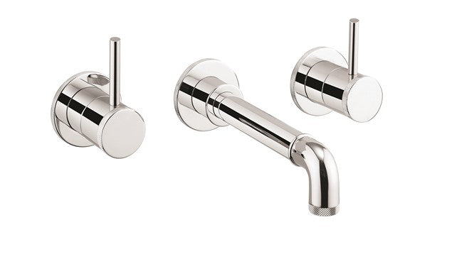 Crosswater MPRO Industrial 3 Hole Wall Mounted Basin Mixer Chrome
