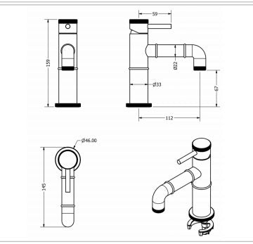 Crosswater MPRO Industrial Monobloc Basin Mixer Chrome