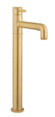 Crosswater MPRO Industrial Tall Monobloc Basin Mixer Unlacquered Brushed Brass