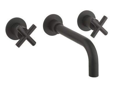 Crosswater MPRO 3 Hole Wall Mounted Basin Mixer Matt Black