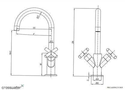 Crosswater MPRO Basin Monobloc Mixer Chrome