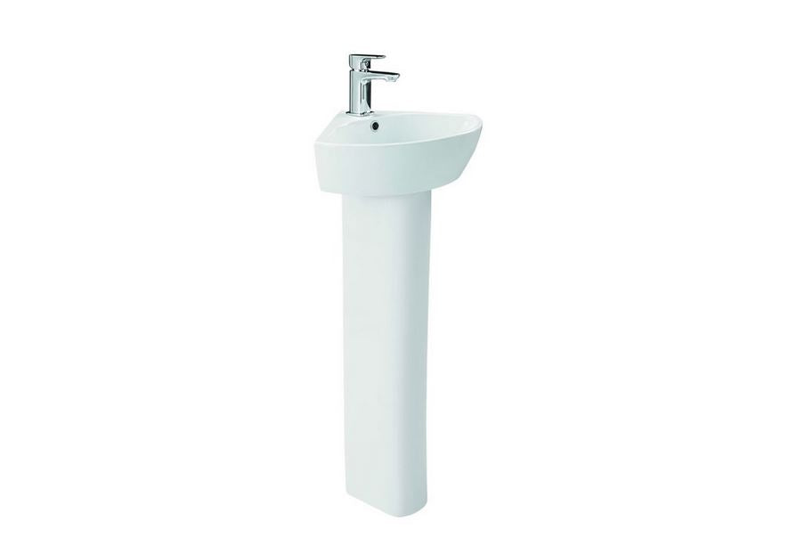 MyHome Corner Wall Mounted Basin 1 Tap Hole - White Gloss