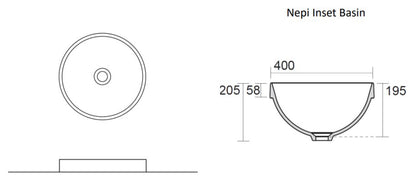 Crosswater Nepi Inset Basin 400 x 400mm