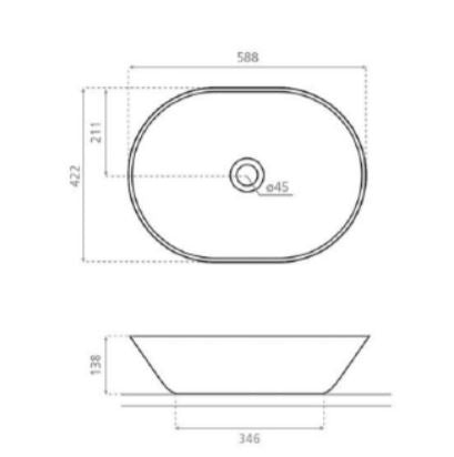 Crosswater Navarre Basin 590mm x 420mm