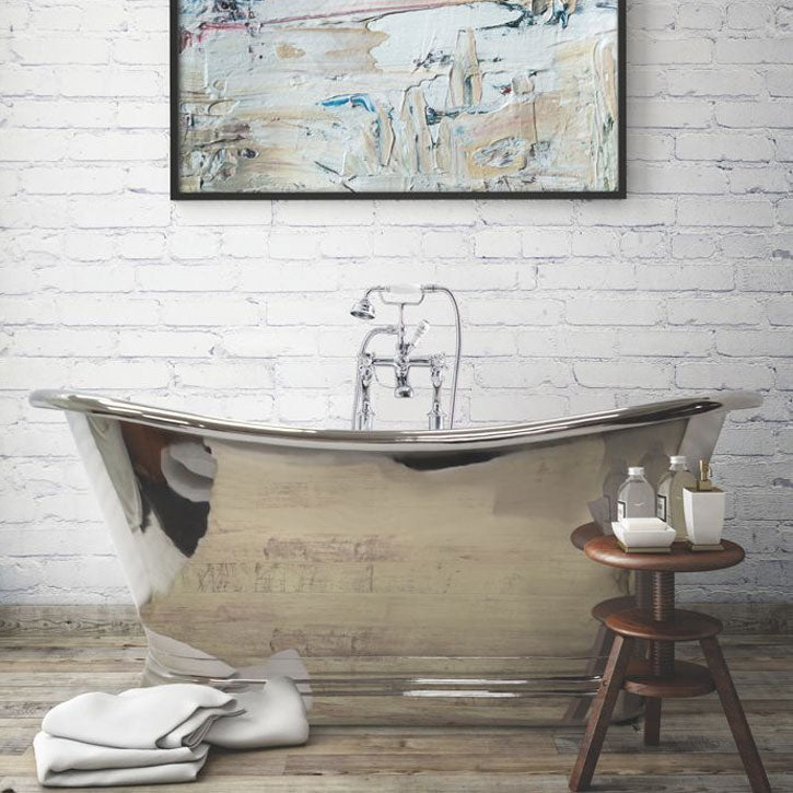 BC Designs Copper Boat Bath With Nickel Finish 1700 x 725mm