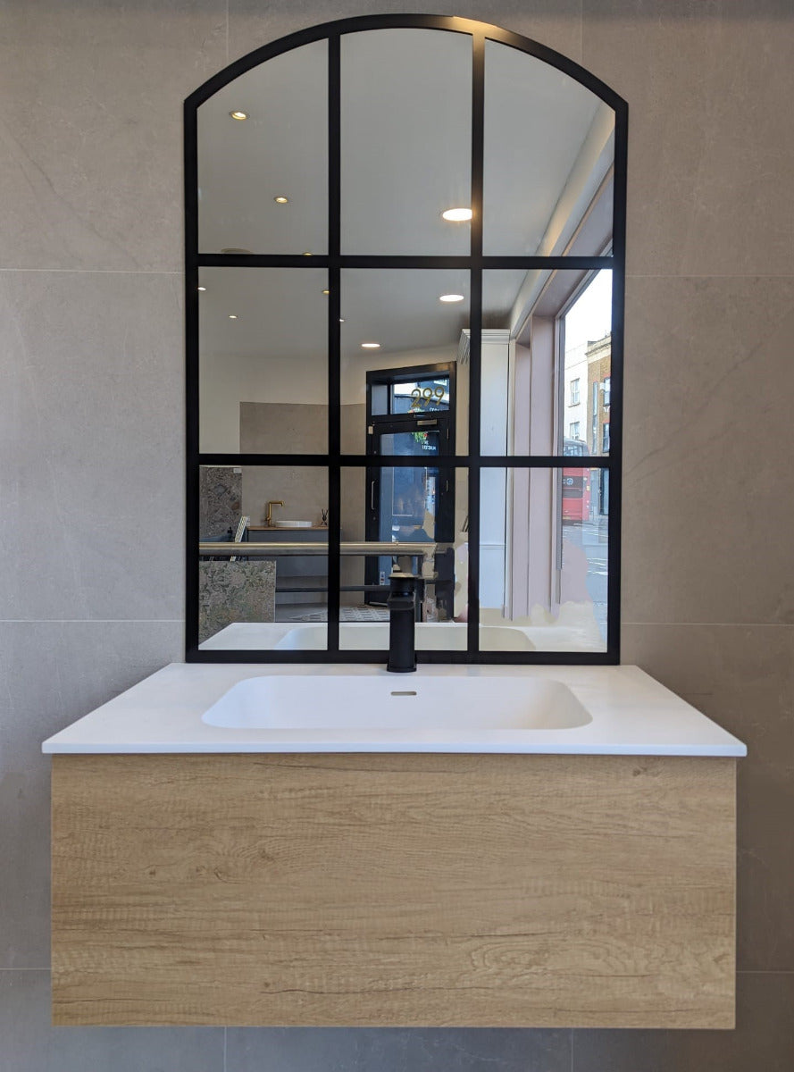 LUXE81 Nile Oak Cabinet With Matte Stone Basin
