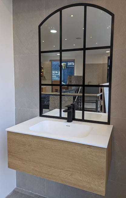 LUXE81 Nile Oak Cabinet With Matte Stone Basin
