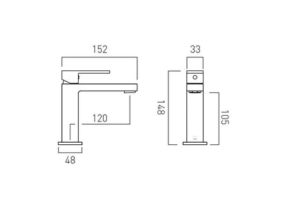 VADO Notion Slimline Mono Basin Mixer