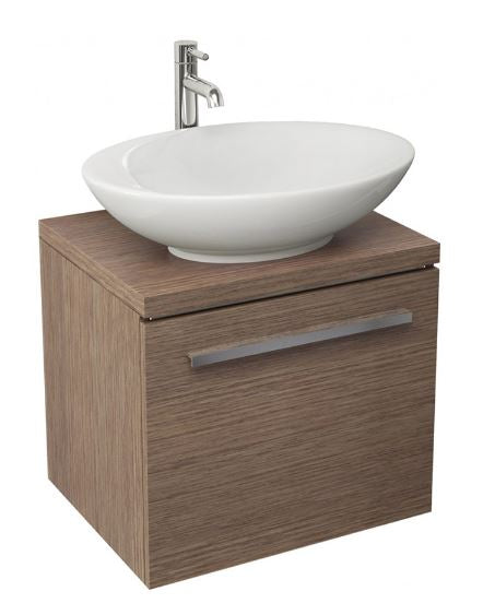 Essentials Bloque 470mm Single Drawer Wall Mounted Unit in Soft Oak (Unit Only)