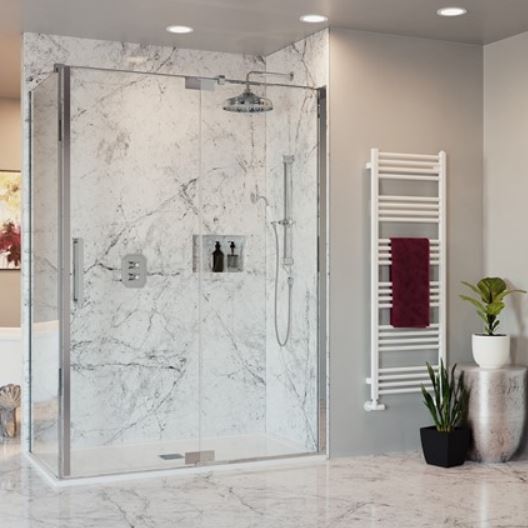 Optix Side Panel For Inline Pivot Door 800mm-Stainless Steel