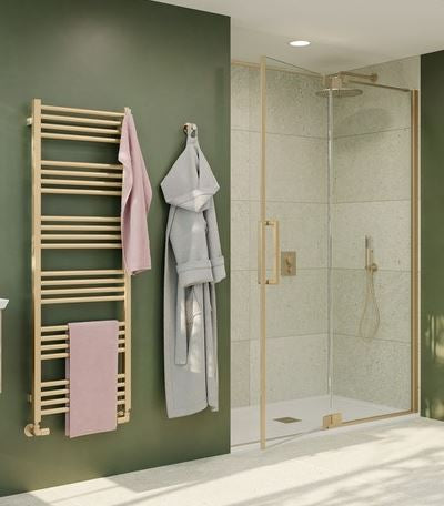 Crosswater Optix 10 Pivot with Inline Panel 1000mm - Brushed Brass