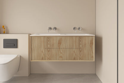 LUXE81 ORA 1200 Light Walnut Cabinet With Matte Basin