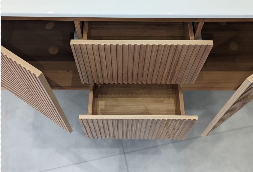LUXE81 ORA 1200 Light Walnut Cabinet With Ceramic Basin
