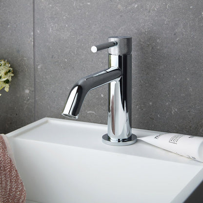 VADO Knurled Accents Slimline Mono Basin Mixer