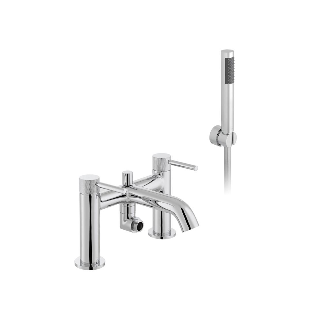 VADO Knurled Accents Slimline Shower Mixer+Shower Kit
