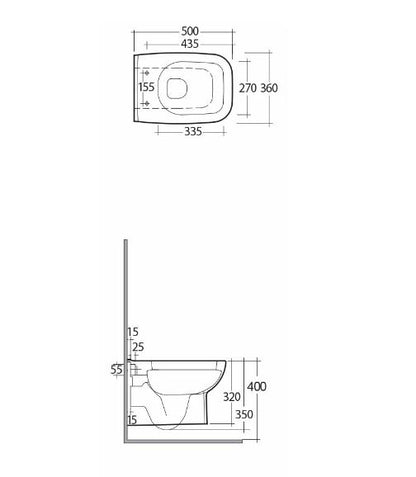 RAK Origin Wall Hung Pan