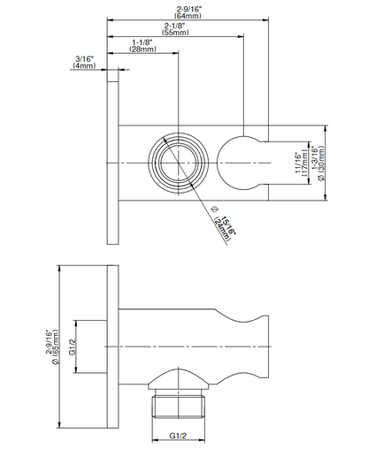 Graff Single Wall Outlet for Bathroom in Chrome Finish