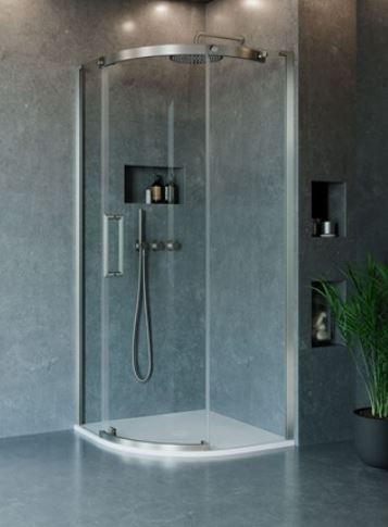 Crosswater Optix 10 Quadrant 900mm Left Hand Brushed Stainless