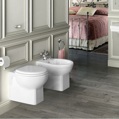 Burlington 355 x 500 x 355mm Round Wall Hung Pan - White