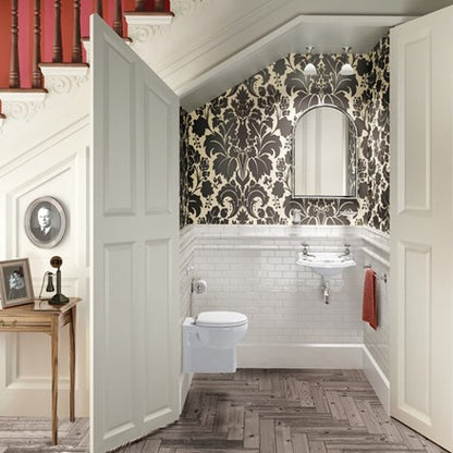 Burlington 505 x 255mm Cloakroom Curved Front Basin 2 Hole