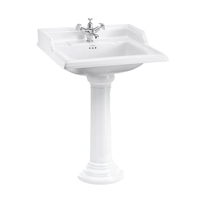 Burlington Classic Basin With Full Pedestal 650mm 2 Tap Hole