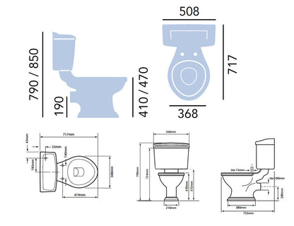 Heritage Dorchester White Close Coupled Comfort Height Complete WC